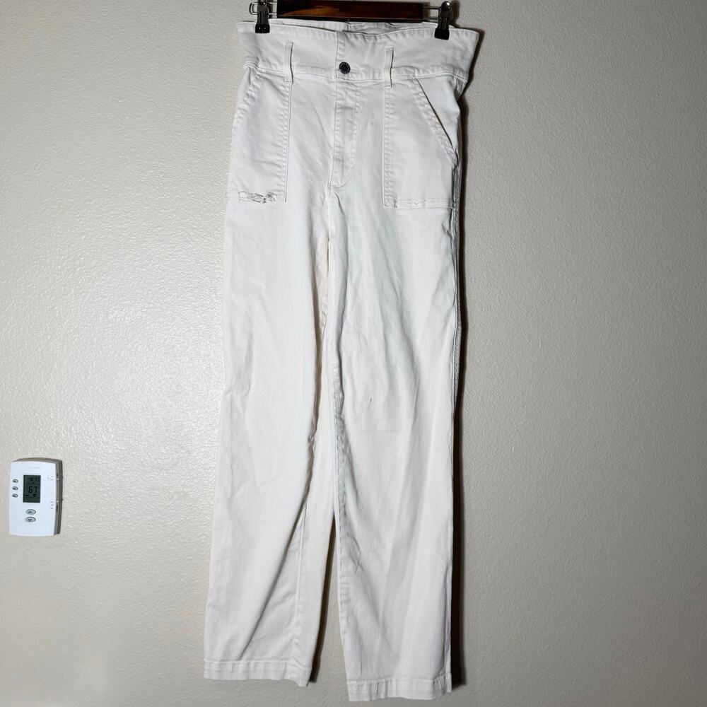 alice + olivia | clarissa high rise cream women's jeans sz US 4